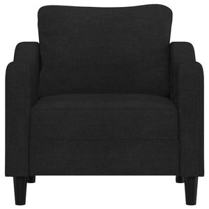 Sillón de Tela Negra de Tamaño Pequeño, 100% Poliéster con Espuma Metálica, Silla para Sala de Estar - Product Image 3