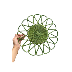 Set de table rond en rotin fait main du Vietnam pour tables à manger, décoration murale, aménagement intérieur, décoration de restaurant et cadeaux - Product Image 1