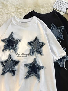 Nouveauté T-shirt surdimensionné personnalisé 100% coton style streetwear pour femmes et hommes, manches courtes, broderie, motif imprimé - Product Image 4
