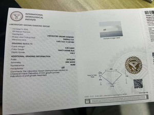 Diamants en vrac CVD cultivés en laboratoire 0,83/0,95 ct VVS, couleur bleu intense fantaisie, taille émeraude, certifiés IGI pour la joaillerie - Vente en gros - Product Image 4