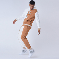 Ensemble de survêtement à capuche zippé pour homme, imprimé uni, respirant et anti-transpiration – Tenue de sport deux pièces (hoodies et pantalons de survêtement)