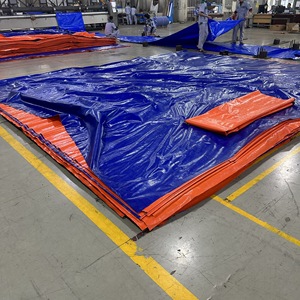Bâche en PE bleue et orange très résistante, haute durabilité, grande capacité, couleurs et dimensions au choix, couverture imperméable - Product Image 4