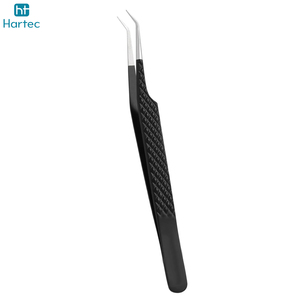 Black Color Lash Tweezers Pack Of 6 Fiber Tip Eyelash Tweezers Stainless Steel Straight And Curved Tip Eyelash Grafted Tweezers - Product Image 4