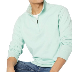 Sweat-shirts à fermeture éclair en molleton de coton avec logo personnalisé pour hommes, hauts d'hiver unis et tendance 2026 - Product Image 1