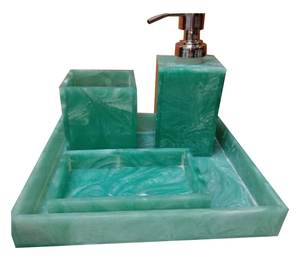 Juego de 4 Accesorios de Baño de Resina Epoxi, Dispensador de Jabón y Portacepillos de Dientes, Regalo para Mujeres y Hombres - Product Image 6