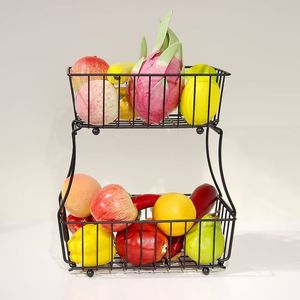 Paniers de rangement en fer forgé au design luxueux, paniers à fruits en métal antique pour la cuisine, pour le stockage des légumes - Product Image 6