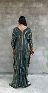 Robe Kaftan Tie-Dye Verte pour Plage, Vacances, Croisière, Fête au Bord de la Piscine, Tenue de Détente à Domicile – Options de Longueur - Product Image 6