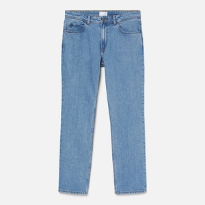 Jean pour homme coupe droite personnalisable 100% coton, délavage clair, respirant, décontracté, style streetwear - Product Image 2