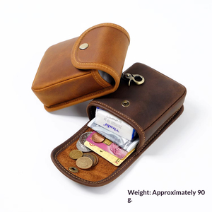 <b>Mini</b> Suede Coin Holder Teal Snap Closure Compact Unisex Wallet for Coins Minimalist Design leather card holder <b>Mini</b> change <b>pouch</b> - Product Image 2