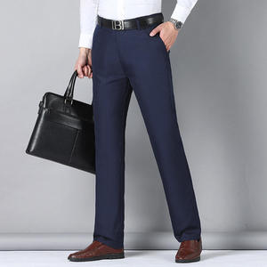 Pantalones Casuales de Alta Calidad, Elásticos, Ajustados, de Color Sólido, para Hombre, Pantalones Largos de Traje con Bolsillos, para Oficina, Caballero - Product Image 1