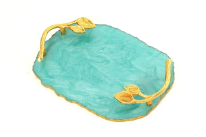 Waterproof Resin Serving Tray High Quality Hand-painted Florals Customizable for Hotel Home & Villas Kitchenware Wedding - Product Image 5