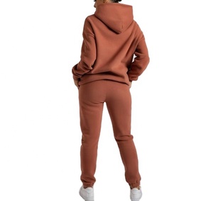 ชุดวอร์มมีฮู้ด2ชิ้นสำหรับผู้ชายและผู้หญิง,ชุดวอร์มมีฮู้ดแบบเรียบหนาไซส์ใหญ่พิเศษสำหรับฤดูใบไม้ร่วงและฤดูหนาวแบบกำหนดเอง - Product Image 2