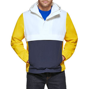 Blouson coupe-vent en polyester enduit personnalisé pour homme, respirant, grande taille, avec fermeture éclair frontale, teint uni, imperméable, vente en gros - Product Image 1