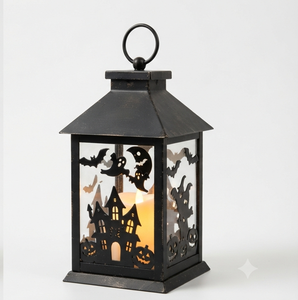 Juego de 2 Faroles de Metal para Halloween con Diseño de Calavera, Color Negro, para Decoración del Hogar, Faroles Colgantes y de Pie - Product Image 5