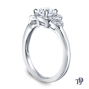 Anillo de Compromiso de Oro de 10K con Diseño Elegante de Viña Trenzada y Diamante (Natural) Personalizable con Piedra Central de Corte Redondo o Fantasía OEM - Product Image 2