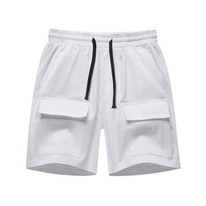 Pantalones Cortos Deportivos para Hombre, Color Sólido, Cintura Media, Elásticos, Transpirables, 100% Poliéster, Tejido de Punto, Casual - Product Image 2