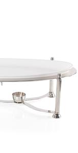 Luxury Stainless Steel Oval Buffet <b>Serving</b> Tray Catering Food Warmer Stand <b>Set</b> with Twin Fuel Holders - Product Image 5