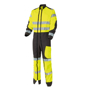 <b>Men</b> Hi Visibility Workwear Reflective Safety <b>Overalls</b> Polyester Yellow Black - Product Image 1