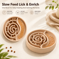Gamelle anti-glouton en silicone pour chien avec tapis à lécher 2-en-1, gamelle d'enrichissement pour animaux pour aliments secs et humides, logo personnalisé, fournitures pour animaux de compagnie en gros