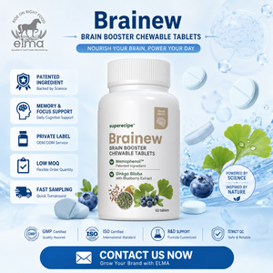 Tabletas Masticables de Ginkgo Biloba Elma Food OEM - Fórmula para el Apoyo Cognitivo y la Concentración de la Memoria, Mejora la Memoria y el Sueño - Product Image 1