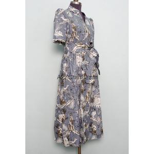 Robes maxi vintage pour femmes, coupe évasée, manches courtes, 100% coton, imprimé floral, robe ethnique et vêtements d'été respirants et confortables - Product Image 5