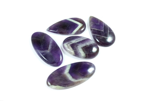 Radha Arts Chevron Amethyst Natural Cabochons Gemstone for Jewelry Making Pendant High Quality Purple Color 20mm-35mm Size - Product Image 2