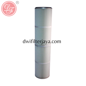 Cartouche filtrante plissée en polyester antistatique avec revêtement PTFE, trou de boulon et bride ronde, en polyester spunbond - Product Image 6
