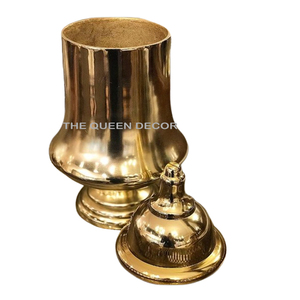 Copper Metal Round Shape Hammered Texture Sets Of 3 <b>Canister</b> Jar Home Kitchen Household Storage Jars <b>Tea</b> and Coffee Container - Product Image 4