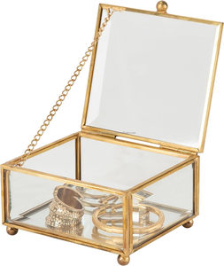 Square Glass <b>Keepsake</b> Box Jewelry Organizer Decorative Accent Vanity Table Decor <b>Wedding</b> Bridal Gift Jars & Boxes - Product Image 4