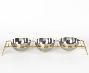 Elegante Tazón de Servir de Metal de Calidad, Vajilla Decorativa con Forma Única, Juego de Platos para Servir en el Hogar, Comedor, Restaurante, Catering y Cocina - Product Image 4
