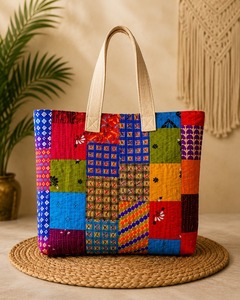 กระเป๋าถือสตรีทำมือจากเชือกฝ้ายธรรมชาติ เป็นมิตรกับสิ่งแวดล้อม เหมาะสำหรับการช้อปปิ้งชายหาดและการเดินทาง - Product Image 1