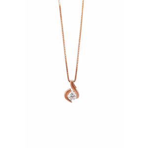 Collier pendentif minimaliste en or massif 14 carats avec zircon cubique, bijoux élégants pour femmes pour anniversaire et fiançailles - Product Image 3