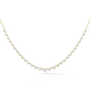 14K 18K <b>Solid</b> Gold Rivera Layering Tennis Choker <b>Necklace</b> 18 Inches Graduated Round Cut Lab Grown Diamond Collar For Women Gift - Product Image 3