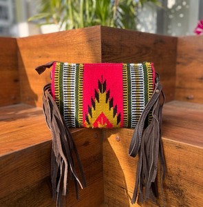 Nueva manta de sillín con flecos de cuero occidental mecanizada a mano, bolso de mano, bolso cosido a mano, bolsos de mano para mujer - Product Image 5