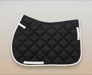 Juego de almohadillas acolchadas para silla de montar de caballo, color personalizado, transpirables, de algodón, con absorción de impactos, exterior de satén, correa de sujeción, almohadillas de equitación - Product Image 2