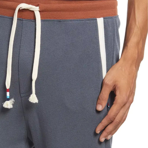 Pantalon de jogging décontracté pour homme, taille élastique, cordon de serrage, bande latérale, gris, mélange coton-polyester, pour l'automne - Product Image 6