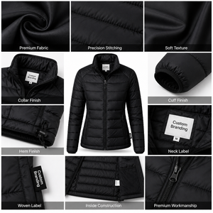 Veste matelassée légère en duvet pour femme, doudoune isolante d'hiver, fabrication OEM ODM, marque privée, vente en gros - Product Image 4