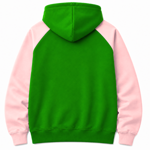 Custom Alpha Kapa Alpha sorority <b>Hoodie</b> embroidered logo on front green and <b>pink</b> color short sleeve cotton for female - Product Image 4