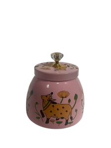 Panier de rangement en métal rose avec poignée, ensemble de 4 bocaux, motif vache mignon, pour organiser les articles divers de cuisine - Product Image 5
