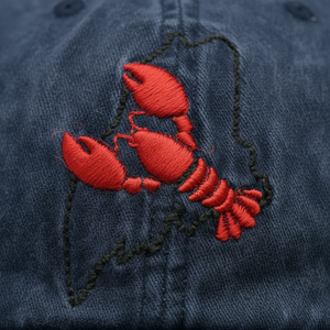 Streetwear Dad Hat 100% Cotton Lobster Embroidery <b>Baseball</b> <b>Cap</b> Maine State Outline Vintage Washed OEM <b>Cap</b> - Product Image 2