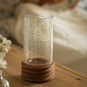 Glass & Wood <b>Hurricane</b> New Wooden <b>Candle</b> Holder - Product Image 2