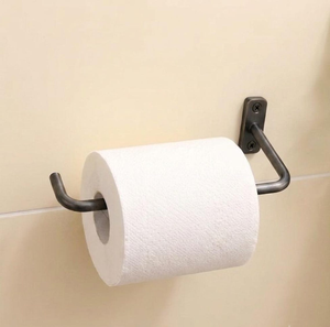 Porte-papier toilette mural minimaliste finition laiton, accessoire de salle de bain moderne, porte-rouleau de papier toilette en laiton élégant, porte-mouchoirs - Product Image 4