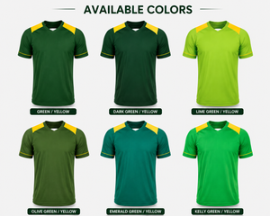 Unisex Adults Summer Green V Neck Short Sleeve Soccer Jersey Quick Dry 100% Polyester Color Blocked <b>Sport</b> <b>Apparel</b> Relaxed Fit - Product Image 4