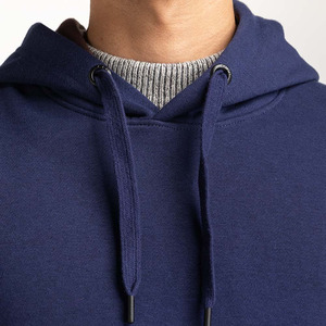 Sudadera con capucha de manga larga para hombre, estilo moderno, premium, con logo personalizado impreso, de color sólido, mezcla de algodón. - Product Image 2