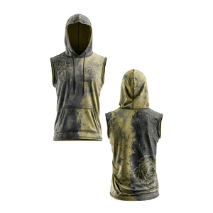 Débardeurs à capuche sans manches personnalisables par sublimation pour hommes, pour la gym et le fitness - Product Image 6