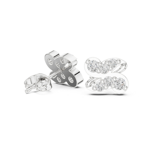Boucles d'oreilles de fiançailles en or blanc 14 carats avec diamant rond cultivé en laboratoire pour femmes |   Nouveau diamant cultivé - Product Image 4