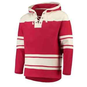 Maillot de hockey sur glace personnalisé pour homme en mesh à col en V, logo et numéro personnalisables, t-shirt style rétro streetwear. - Product Image 1