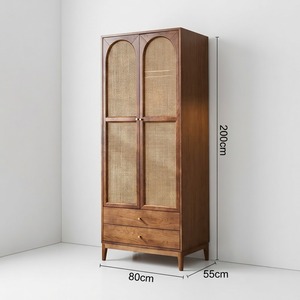 Armario de Madera de Teca Sólida Personalizado, Armario de Dormitorio, Almacenamiento, Estilo Moderno de Mediados de Siglo, Puertas Shaker, Fabricante de Jepara, Indonesia - Product Image 2