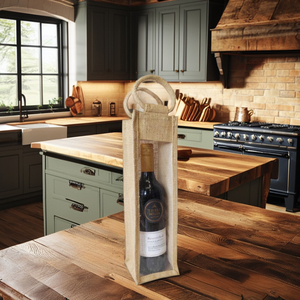 Single bottle <b>bags</b> made of jute with cotton handle customizable bottle <b>bags</b> <b>for</b> gifting & <b>packing</b> - Product Image 1