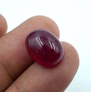 พลอยทับทิมสีชมพูแดงธรรมชาติทรงรูปไข่ 14.70 กะรัต (16x12x7 มม.) สำหรับทำเครื่องประดับ - Product Image 6